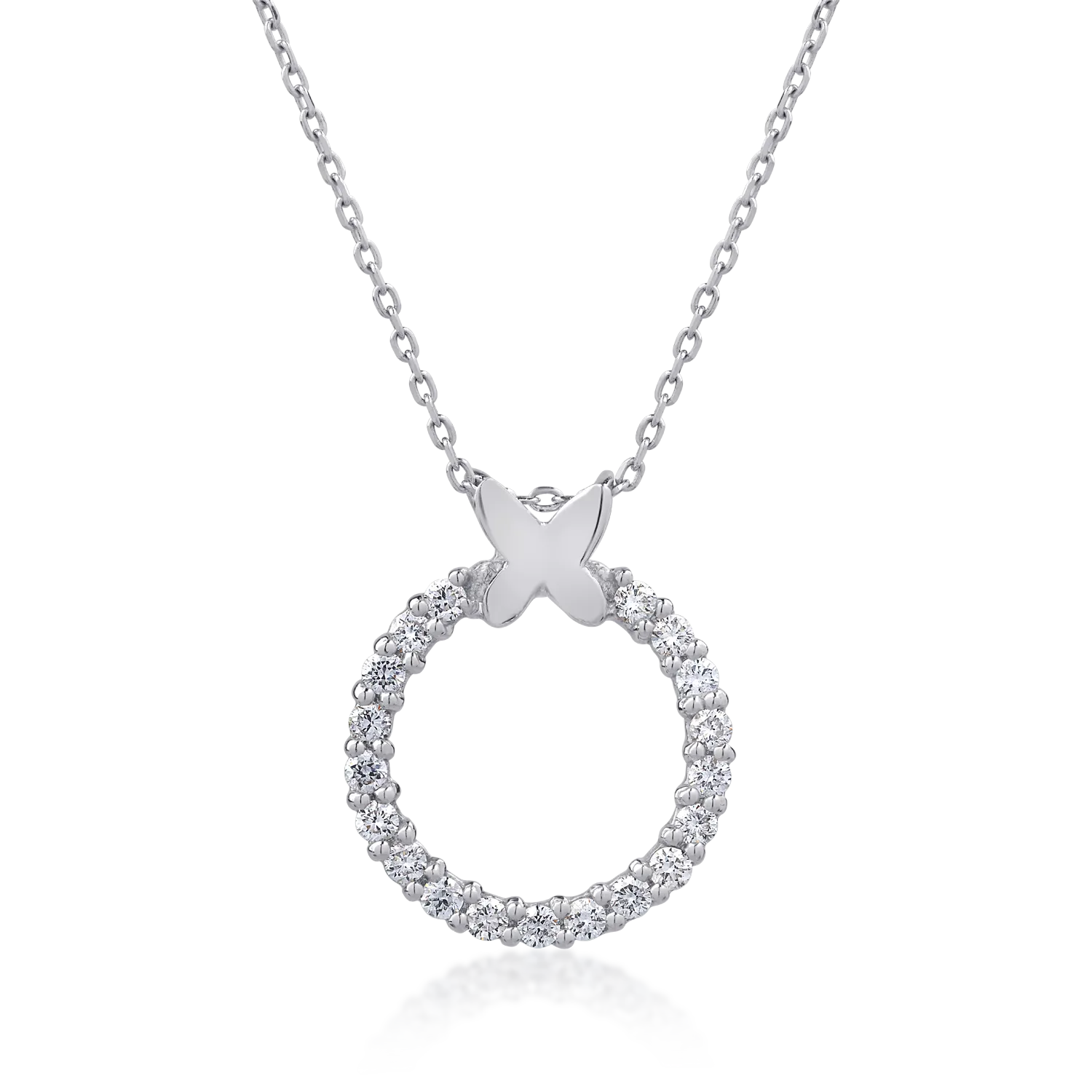 Lant cu pandantiv din aur alb cu diamante de 0.475ct