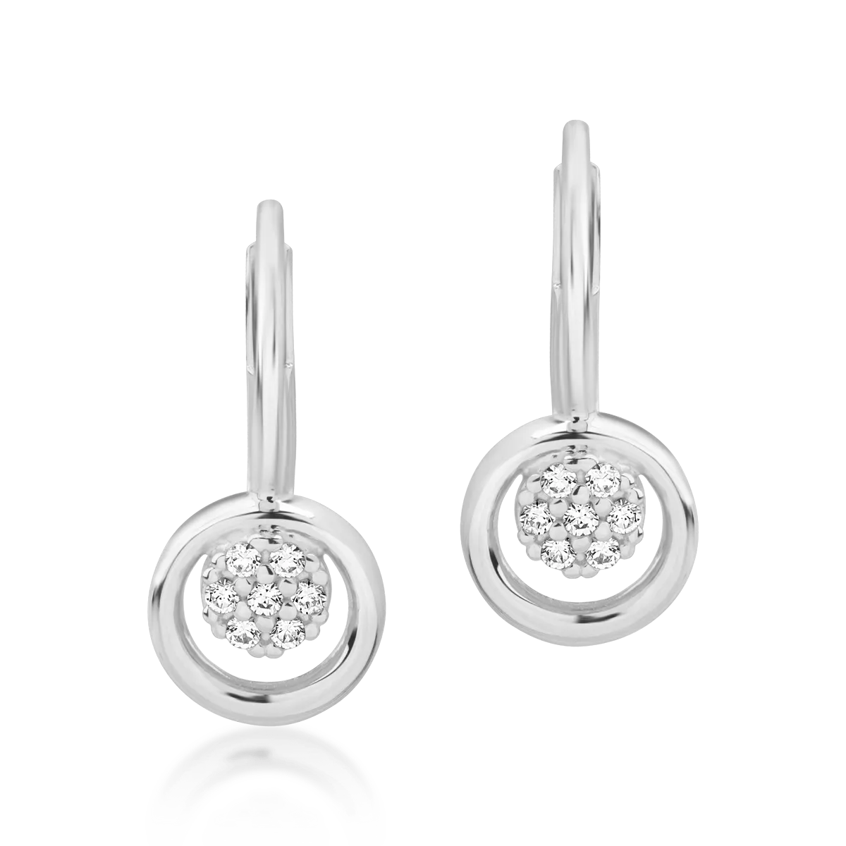 Cercei din aur alb de 14K-105848
