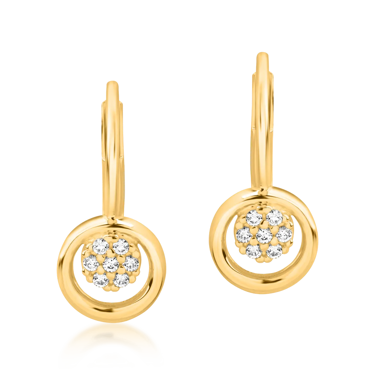 Cercei din aur galben de 14K