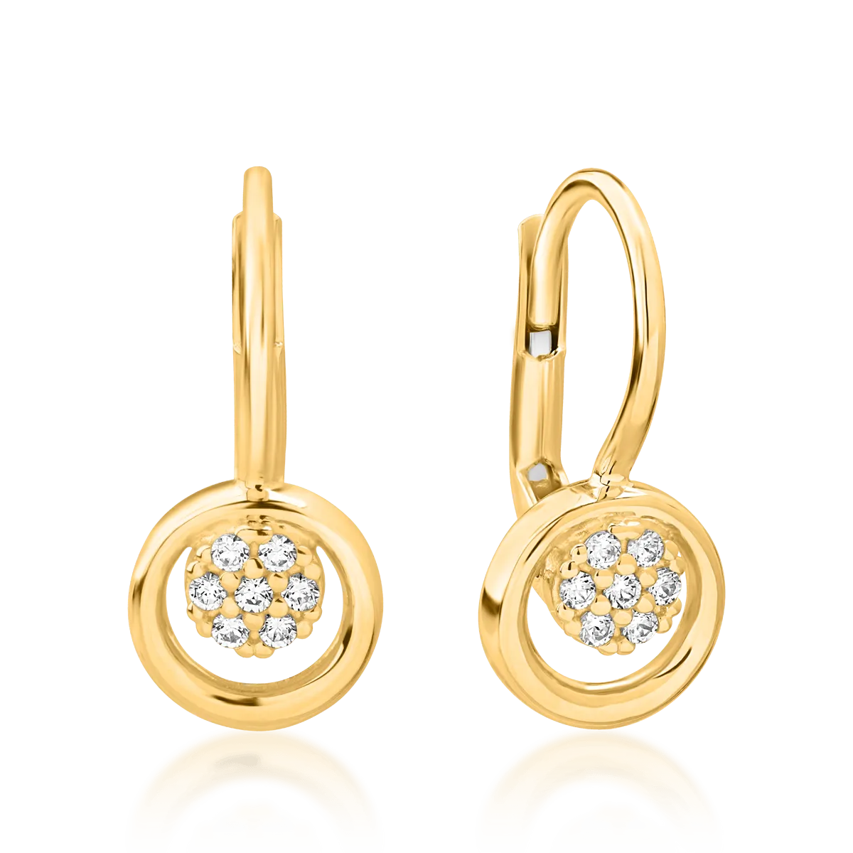 Cercei din aur galben de 14K