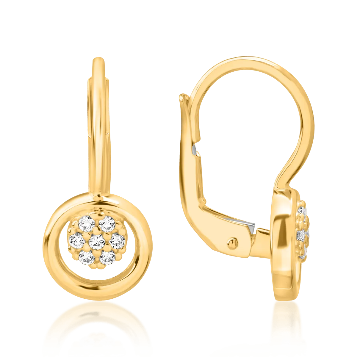 Cercei din aur galben de 14K