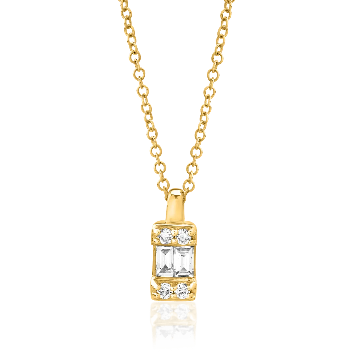 18K yellow gold pendant chain with 0.083ct diamonds