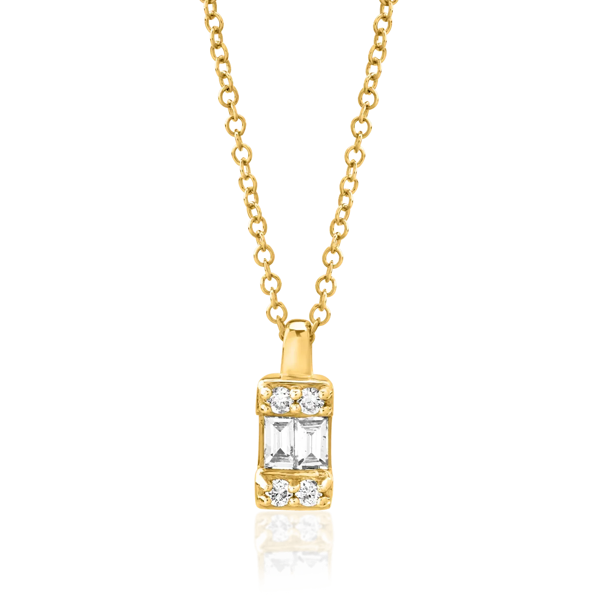 18k sárga arany panda lánc 0.083ct gyémántokkal