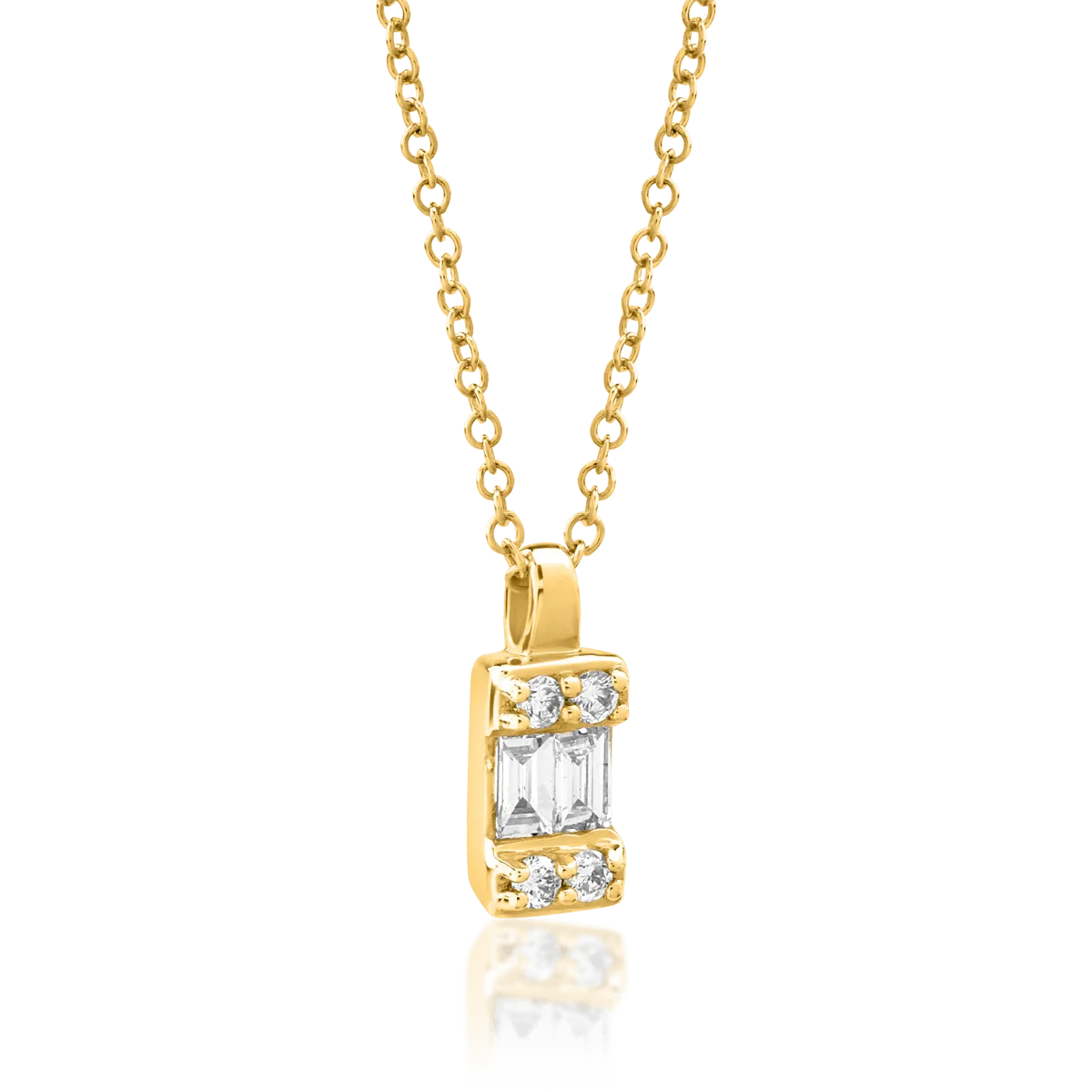 18k sárga arany panda lánc 0.083ct gyémántokkal