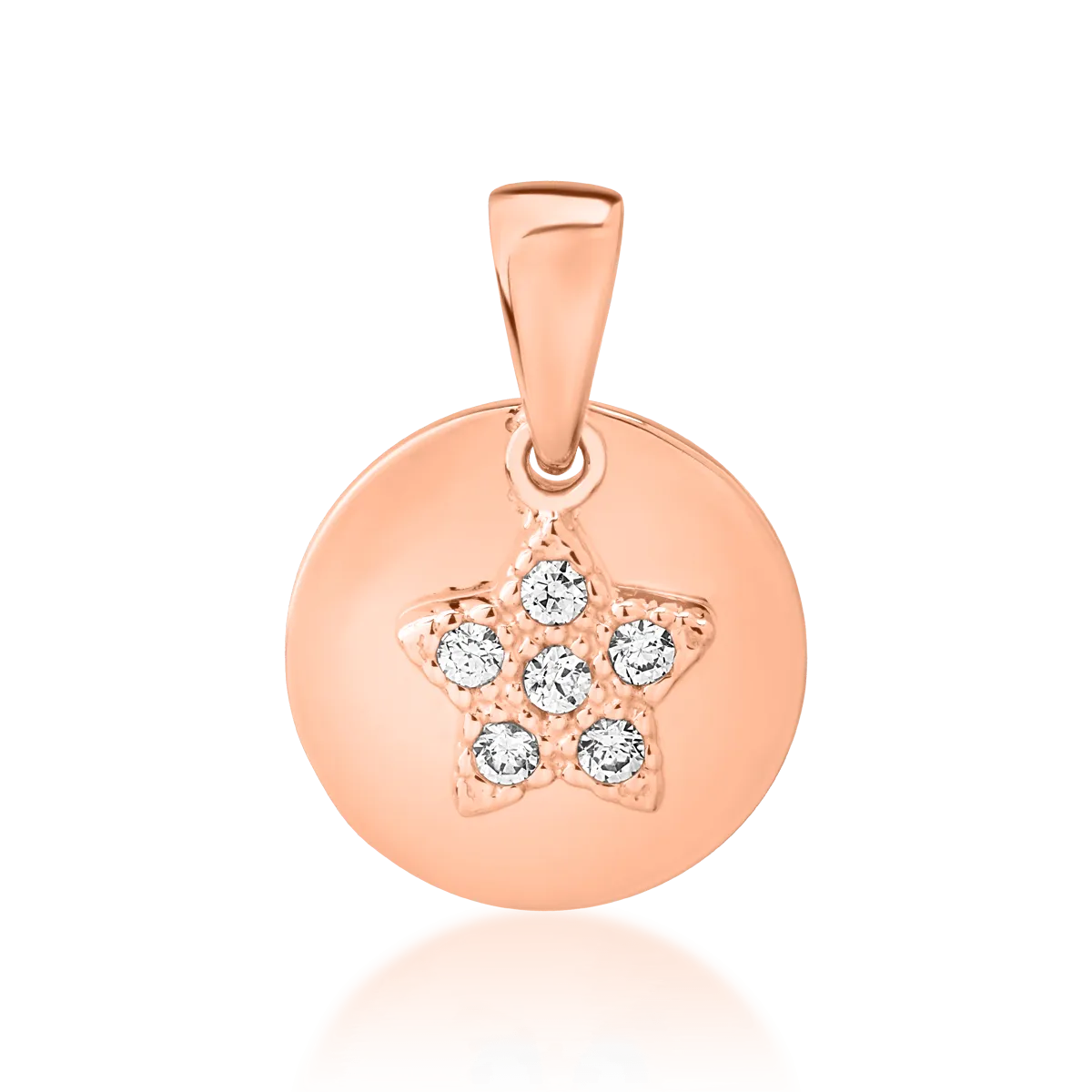 Pandantiv cu stea din aur roz