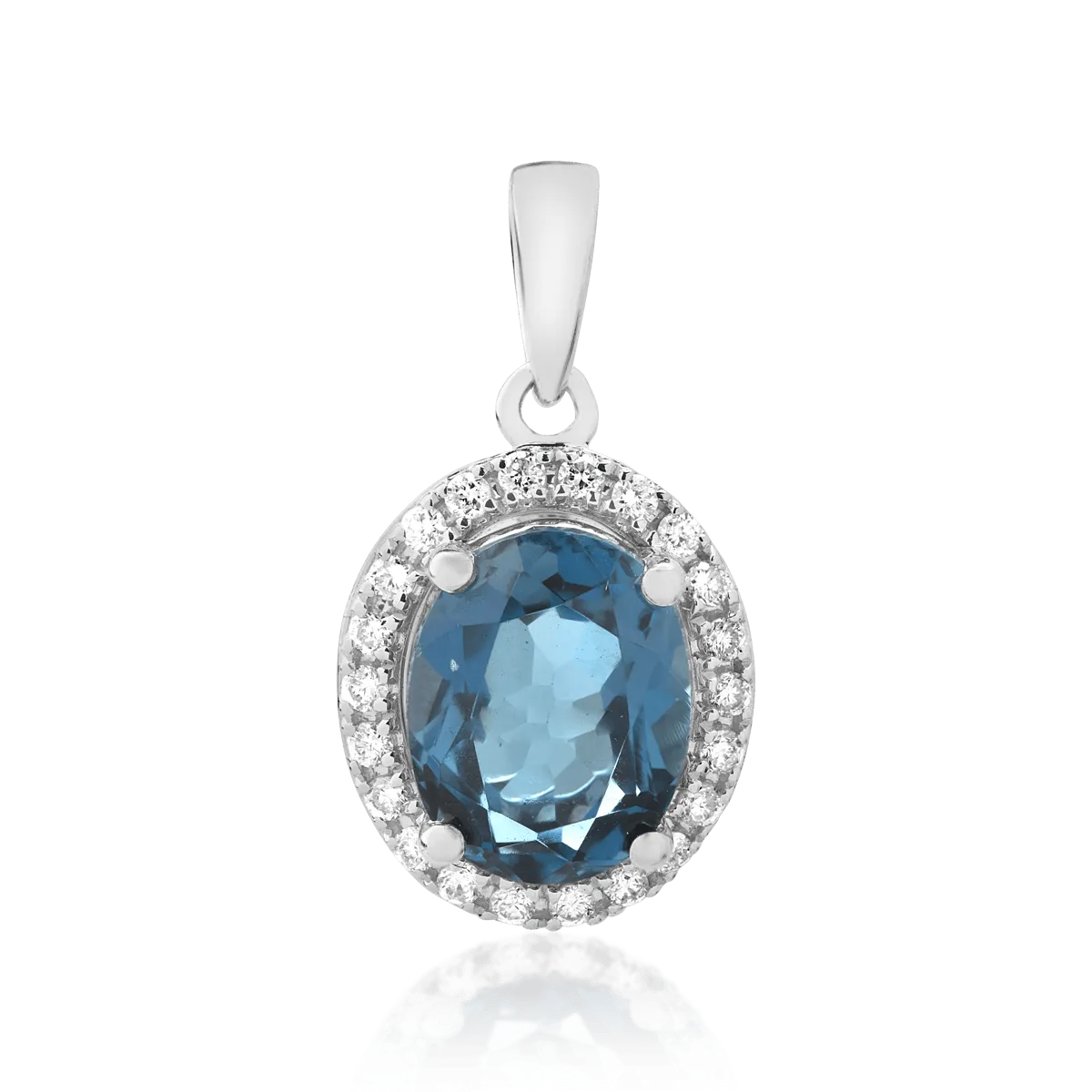 18K white gold pendant with 2.45ct topaz and 0.16ct diamonds-105876