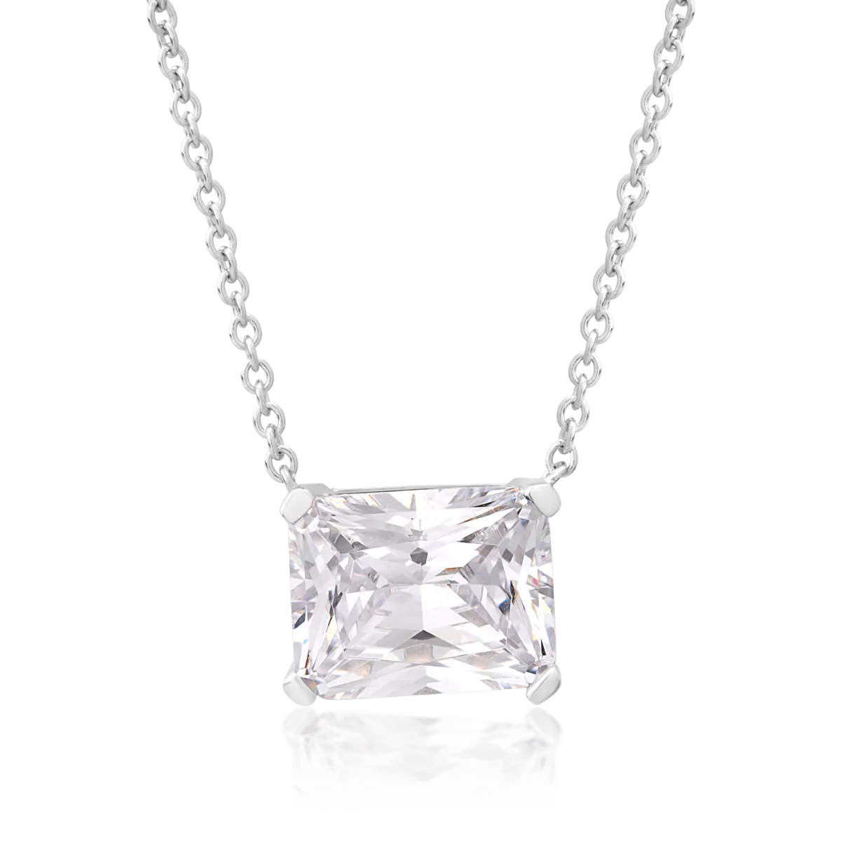 14K white gold pendant necklace