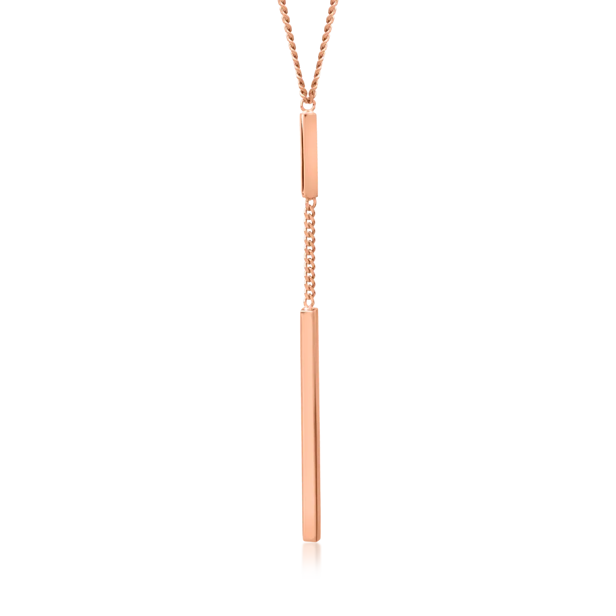Верижка с висулка от розово злато 14К