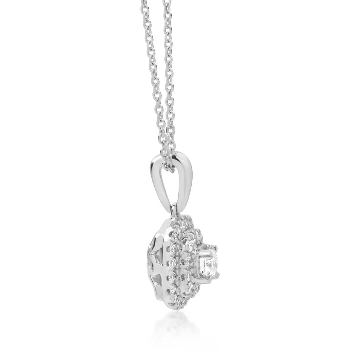 18K white gold pendant necklace with 0.05ct diamond and 0.08ct diamonds