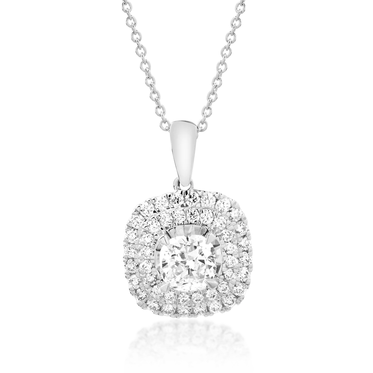 18K white gold pendant necklace with 0.57ct diamonds