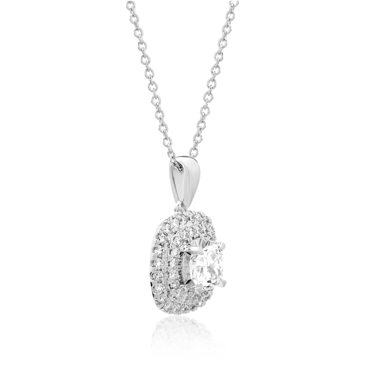 18K white gold pendant necklace with 0.57ct diamonds