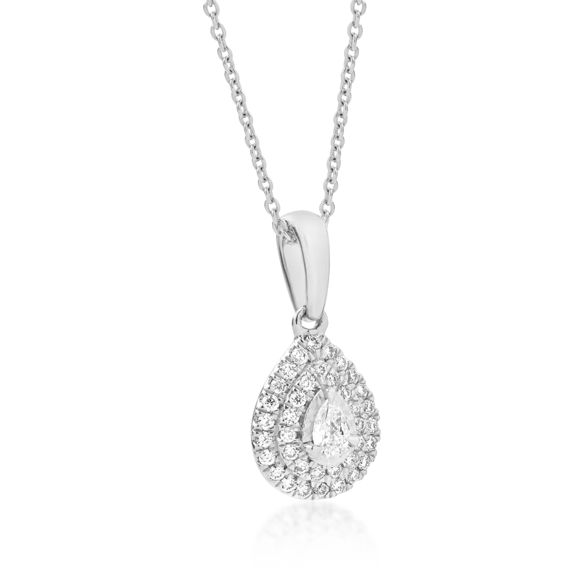 18K white gold pendant chain with 0.06ct diamond and 0.1ct diamonds
