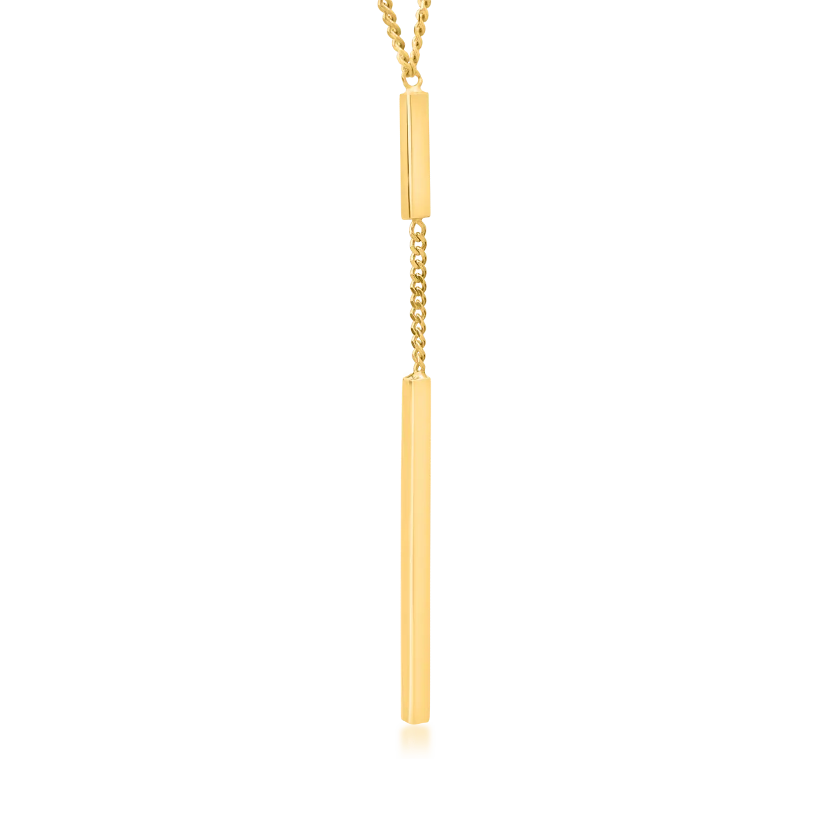 Yellow gold chain with geometric pendant