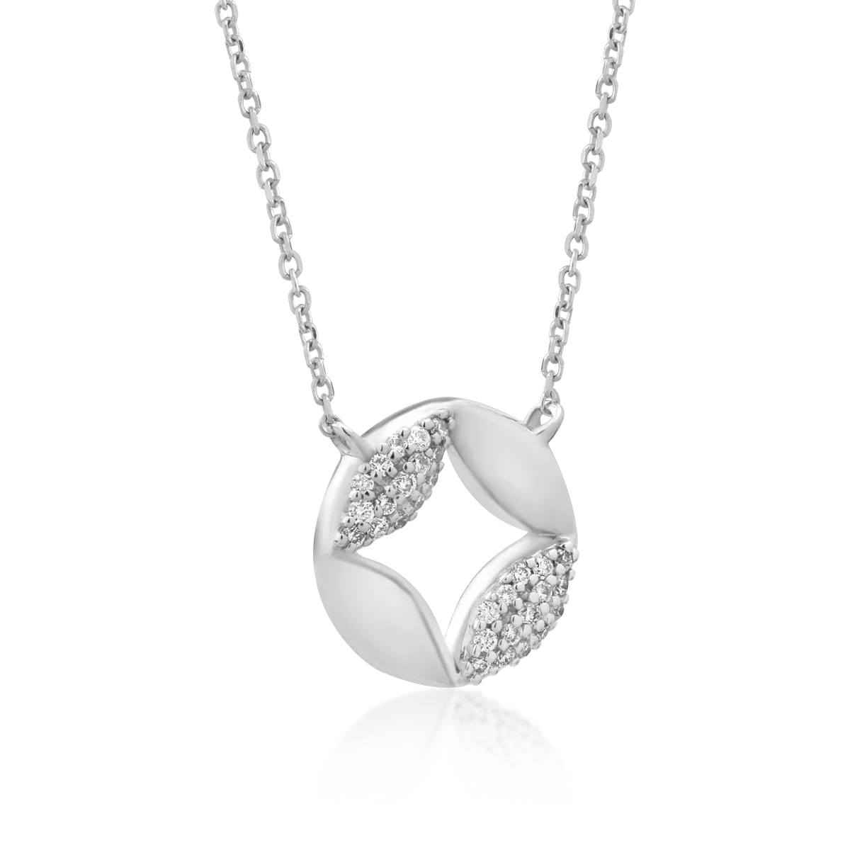 Wisiorek z 18K białego złota z 0.09ct diamentami