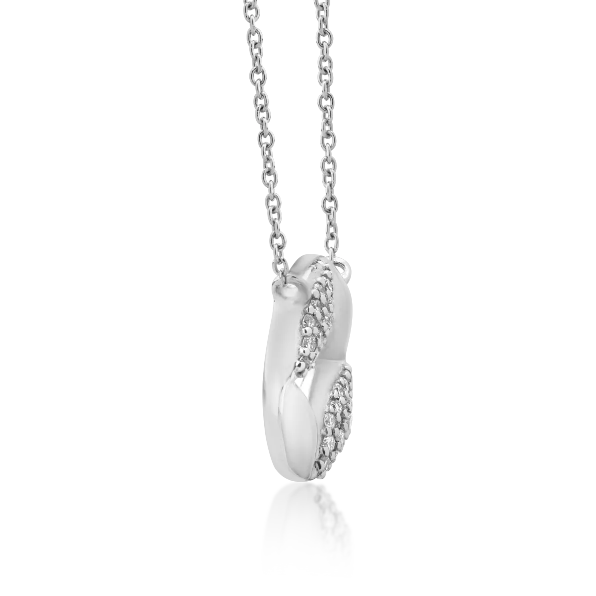 Wisiorek z 18K białego złota z 0.09ct diamentami