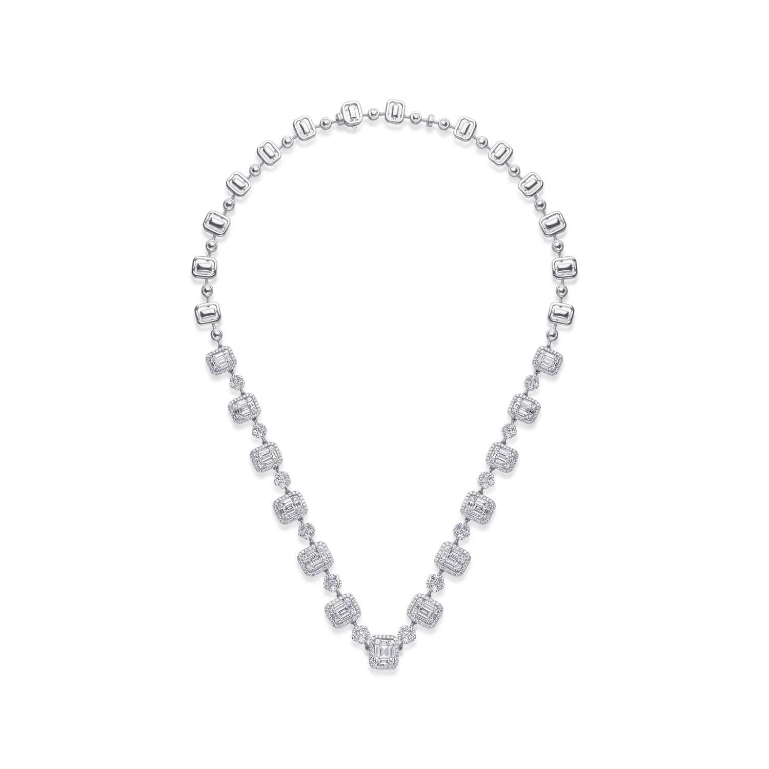 18K white gold necklace with 4.65ct diamonds