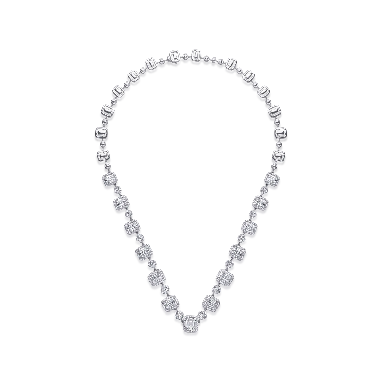 Colier din aur alb de 18K cu diamante de 4.65ct-117053