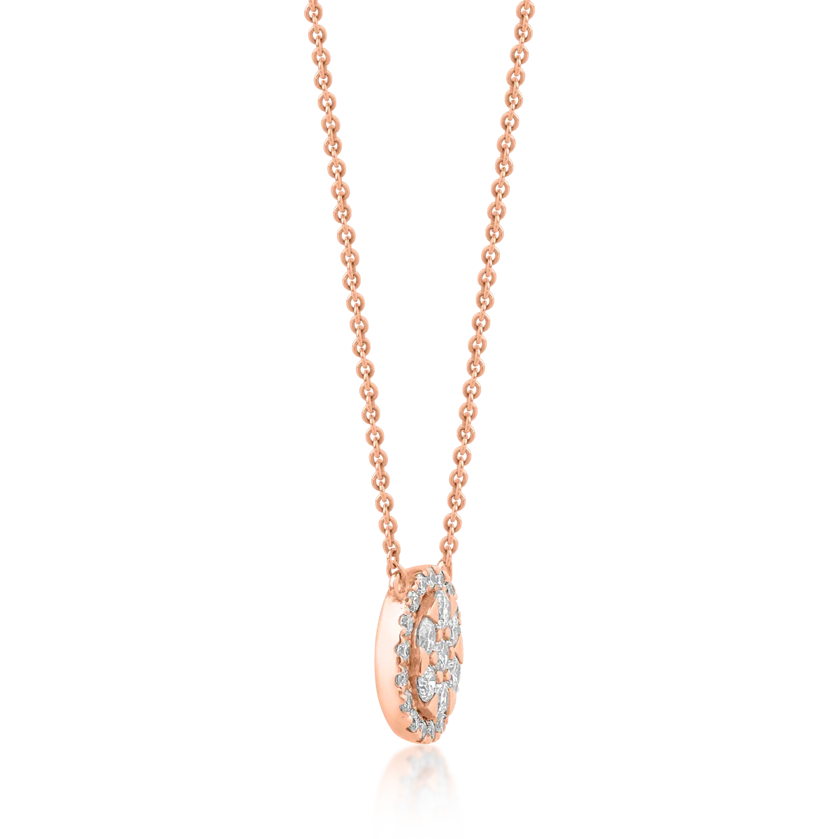 14K rose gold pendant chain with 0.41ct diamonds