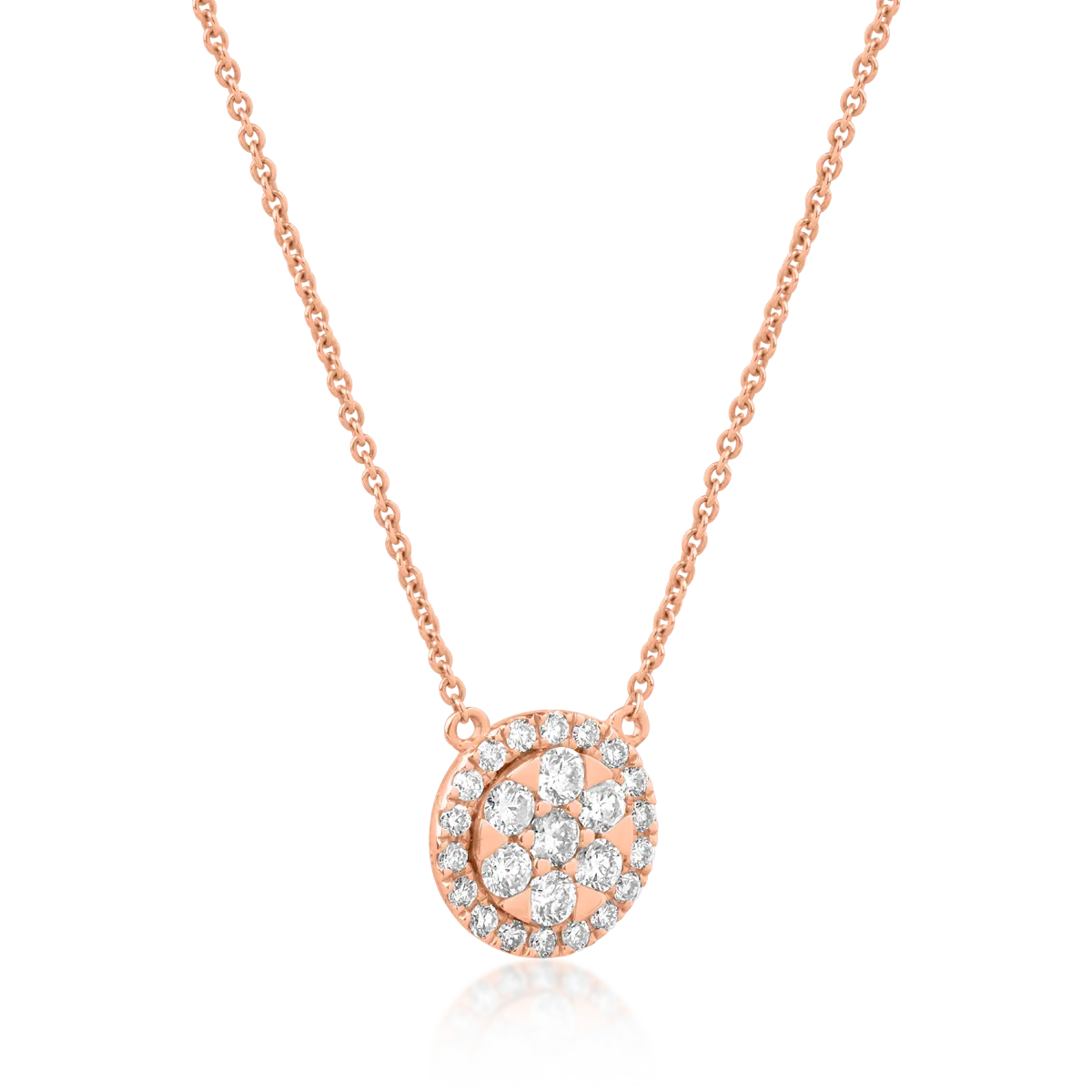 14K rózsaarany medál nyaklánc gyémántokkal 0.41ct