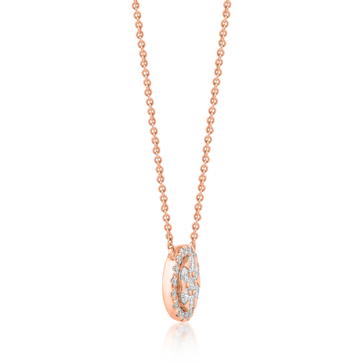 14K rózsaarany medál nyaklánc gyémántokkal 0.41ct