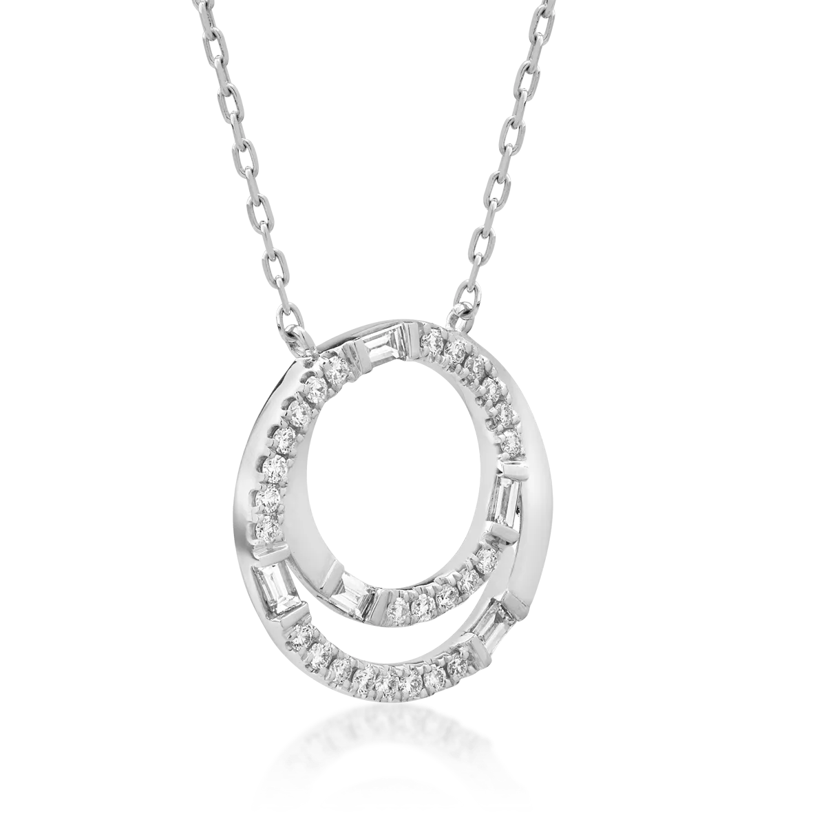 14K white gold pendant chain with 0.33ct diamonds