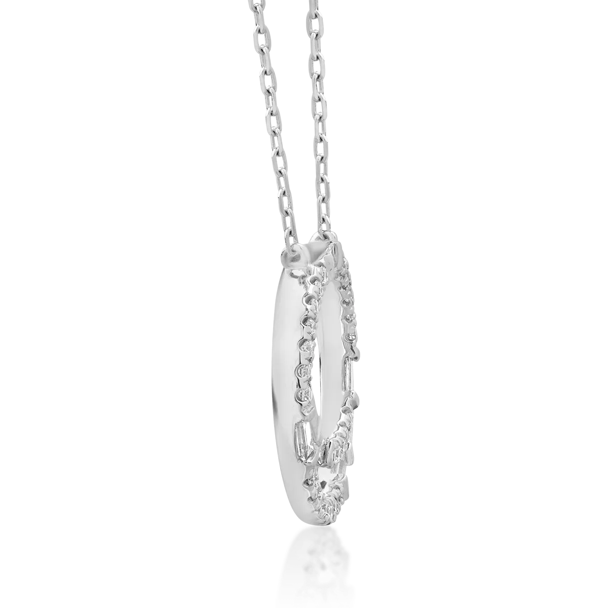 14K white gold pendant chain with 0.33ct diamonds