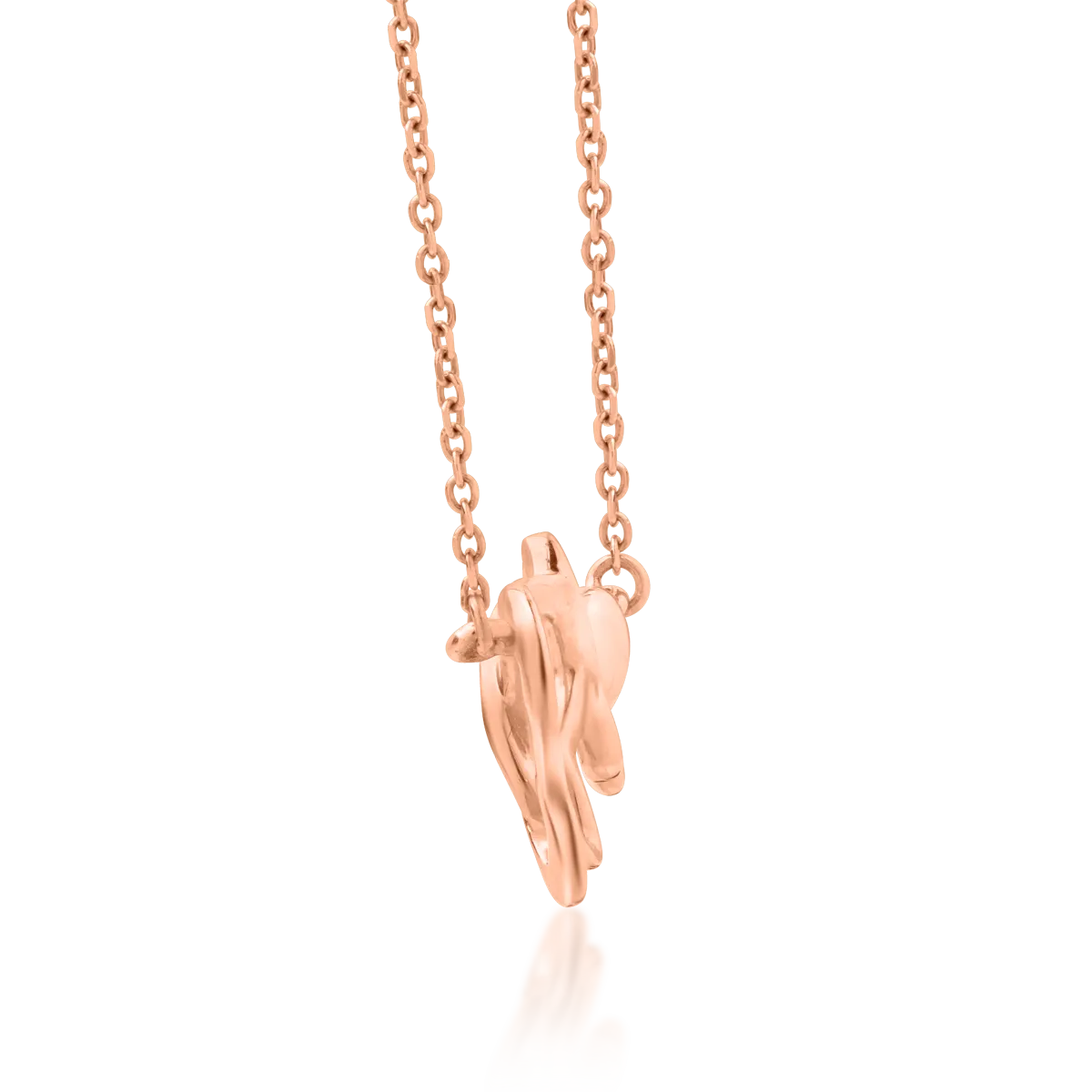 Nyaklánc pillangós medállal 18K-os rózsaszín aranyból 0.019ct gyémánttal