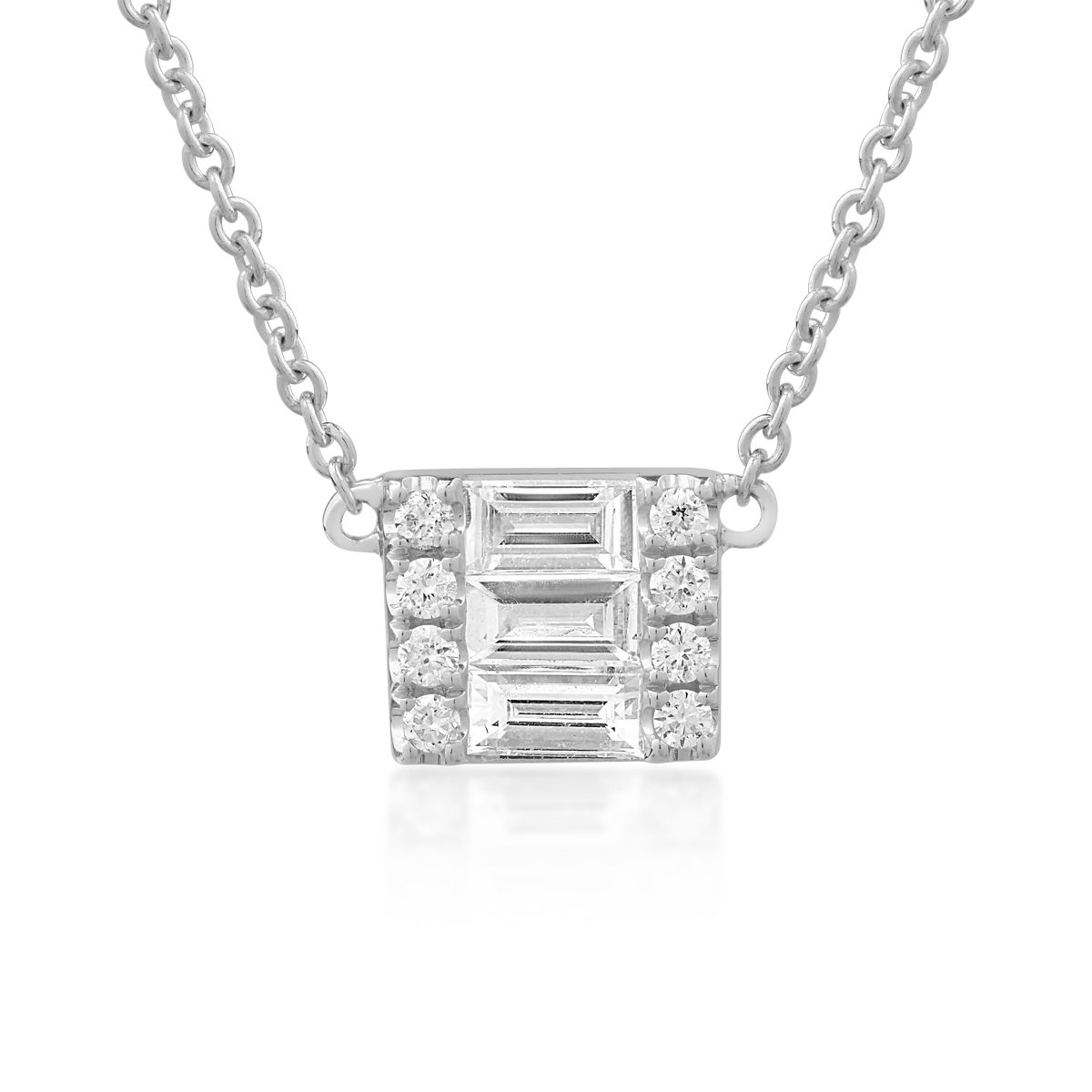 18K white gold pendant necklace with 0.24ct diamonds
