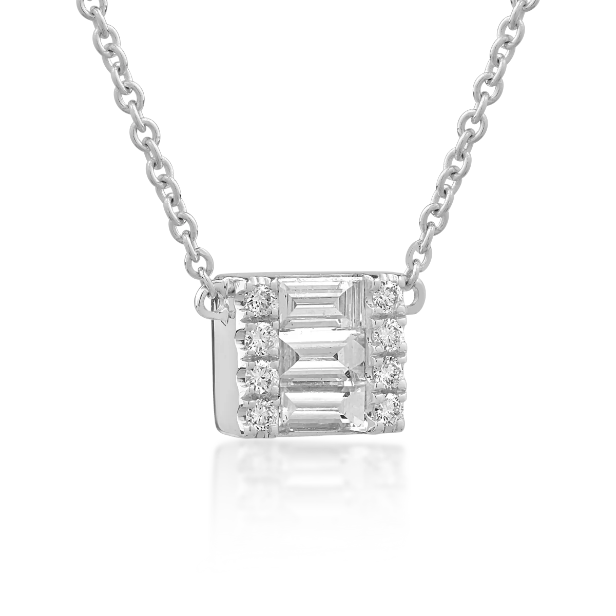 18K white gold pendant necklace with 0.24ct diamonds