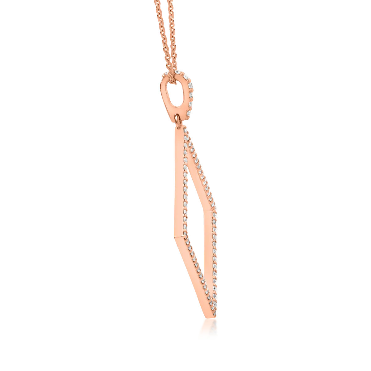 18K rose gold geometric pendant necklace with 0.54ct diamonds