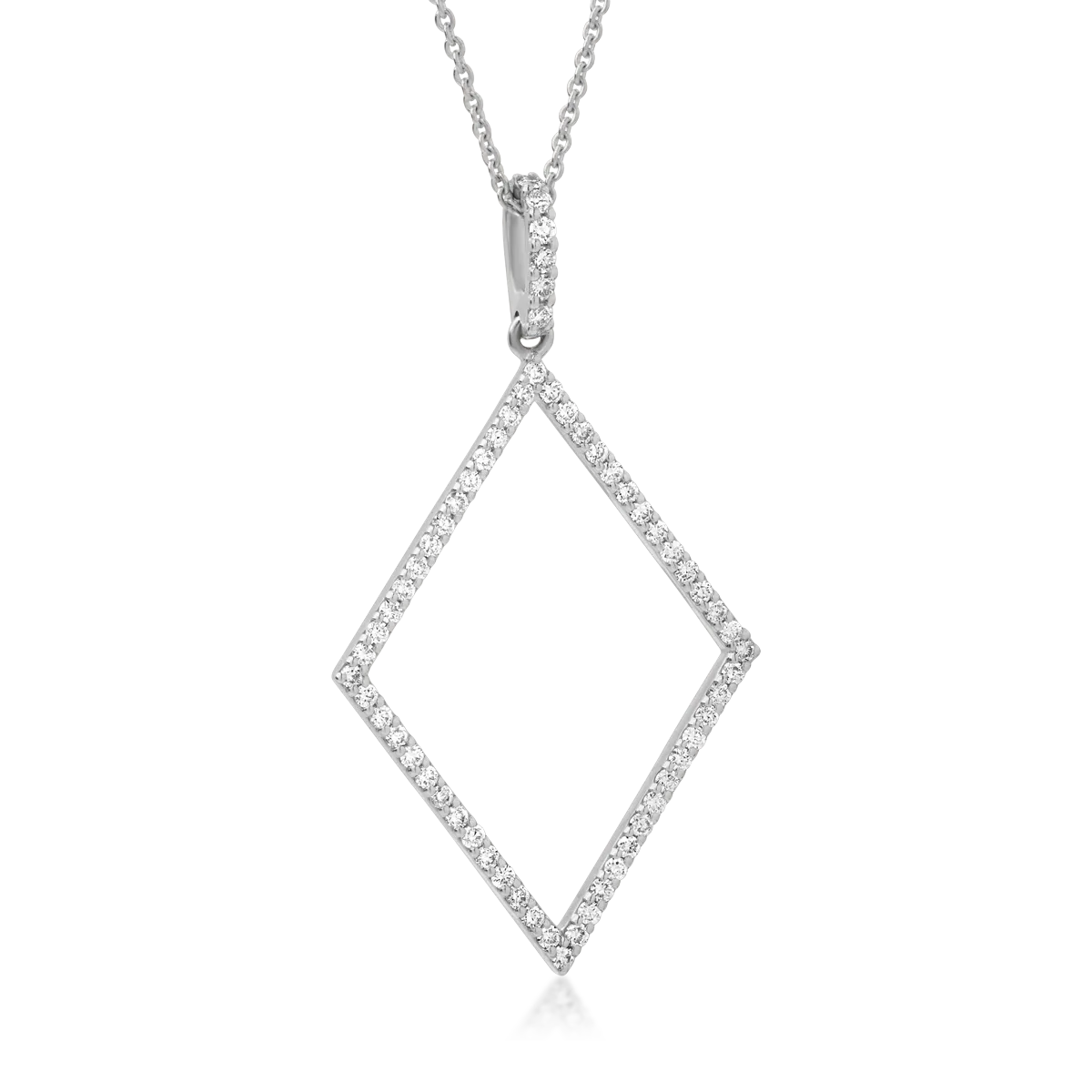 Геометрична висулка от 18K бяло злато с диаманти 0.54ct