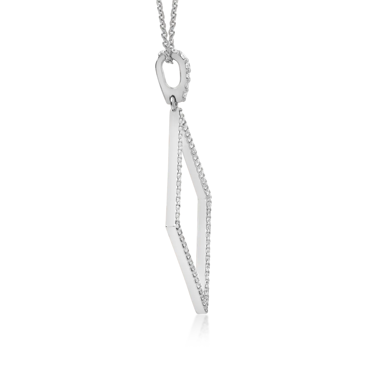 Геометрична висулка от 18K бяло злато с диаманти 0.54ct