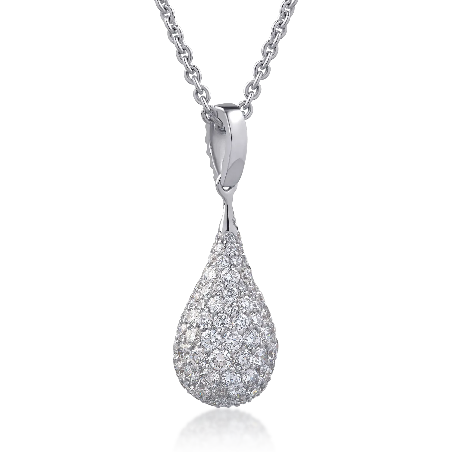 18K white gold pendant necklace with 1.51ct diamonds