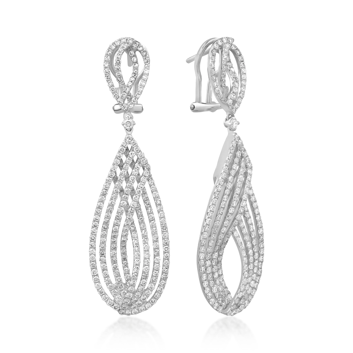 Teilor Cercei din aur alb cu diamante de 3.98ct