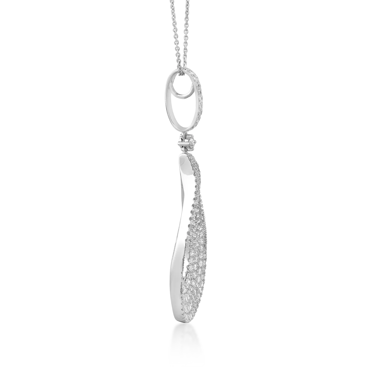 Lant cu pandantiv din aur alb cu diamante de 2.56ct