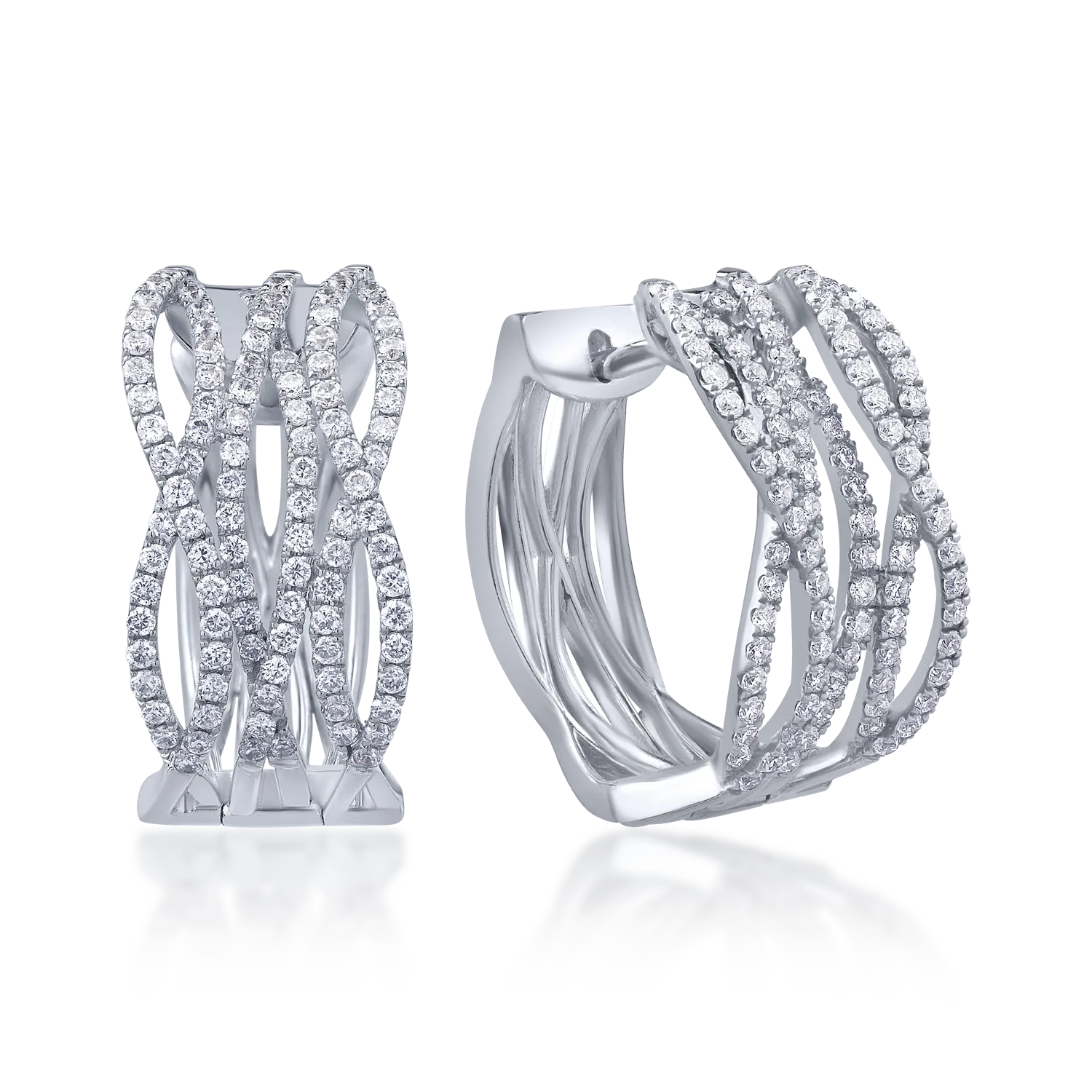 Cercei din aur alb cu diamante de 0.78ct