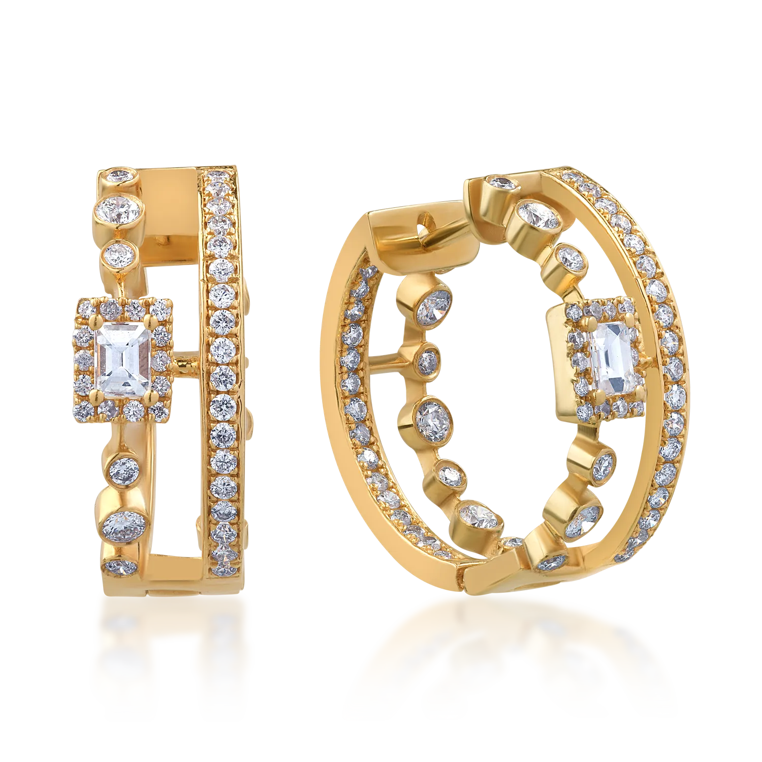 18K yellow gold earrings with 0.94ct diamonds