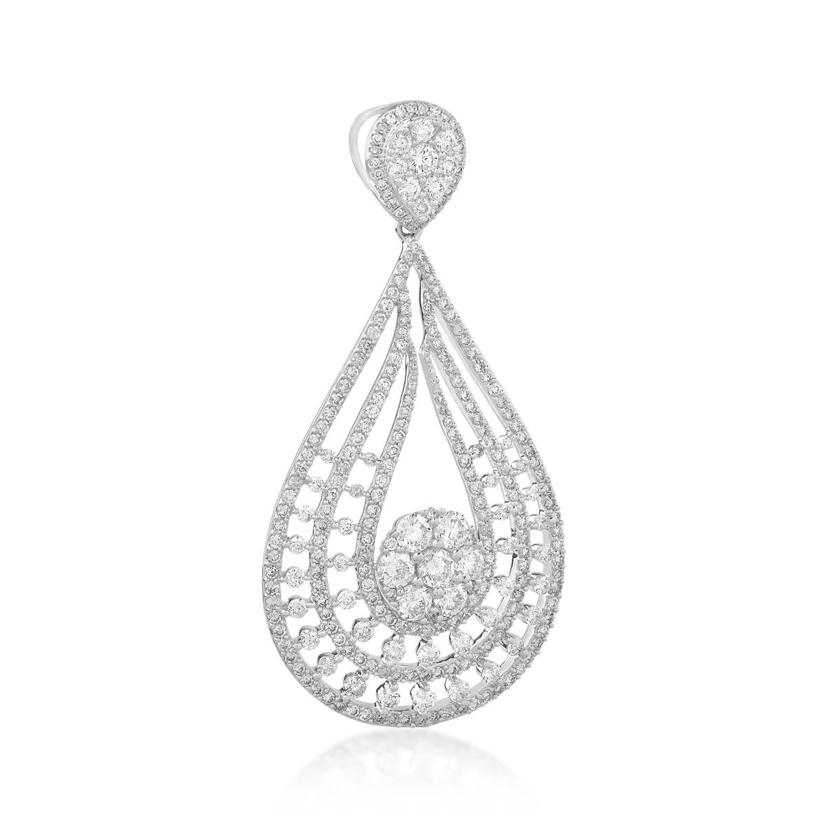 18K white gold pendant with diamonds of 2.88ct
