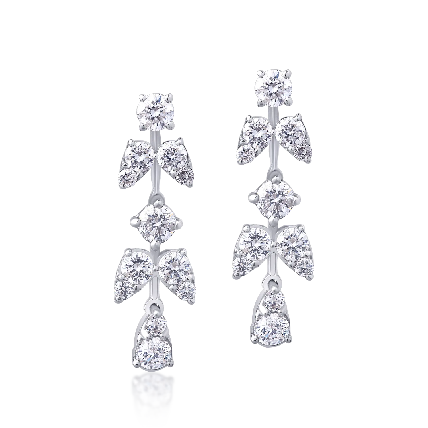 18K white gold earrings with 1.48ct diamonds