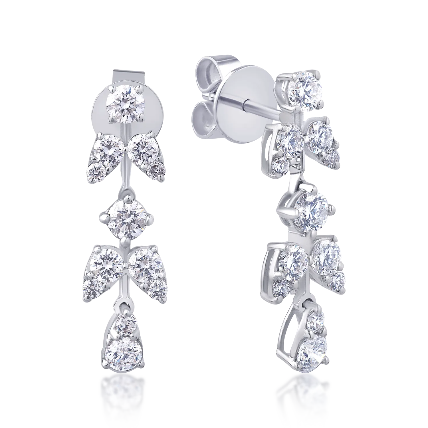 18K white gold earrings with 1.48ct diamonds