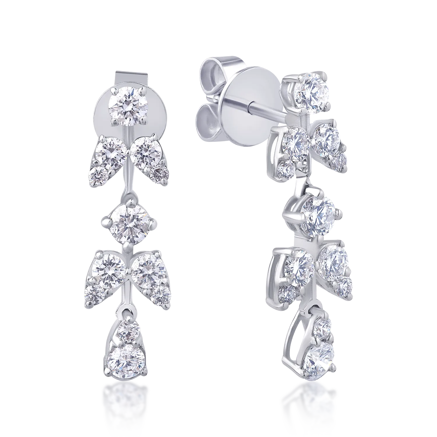 Обеци от бяло злато 18K с диаманти 1.48ct