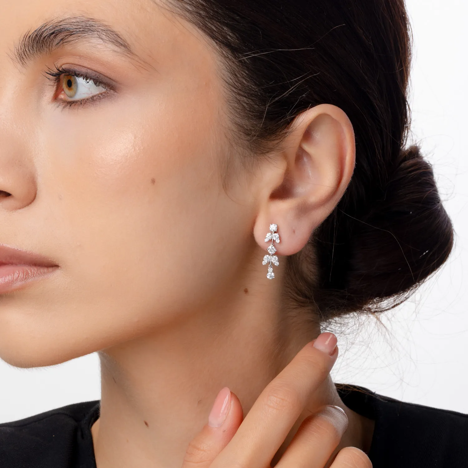 Kolczyki z białego 18K złota z brylantami 1.48ct