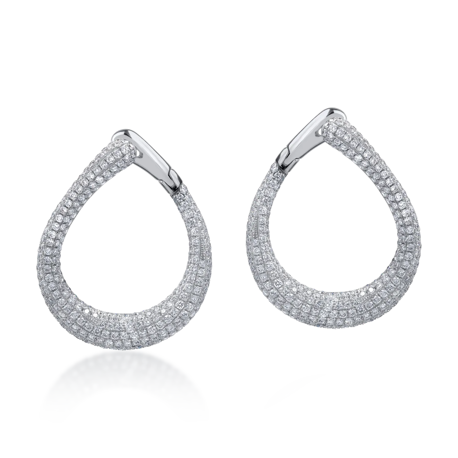 Teilor Cercei din aur alb cu diamante de 3.58ct