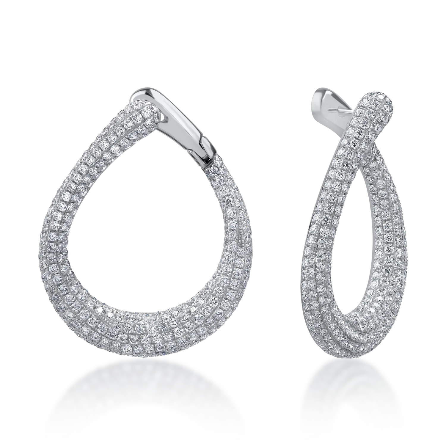 Teilor Cercei din aur alb cu diamante de 3.58ct