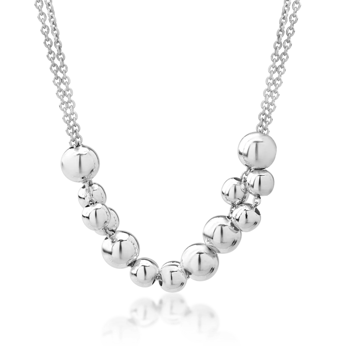 Колие от 14K бяло злато-106116