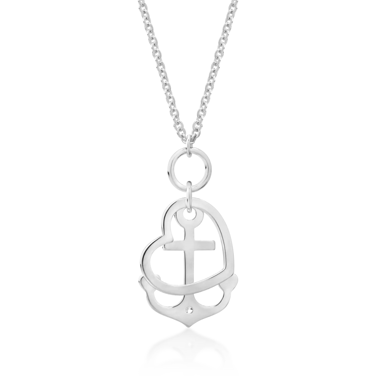 14K white gold pendant necklace