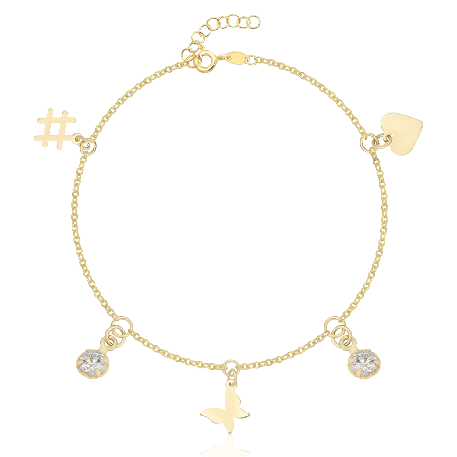 14K yellow gold ankle bracelet