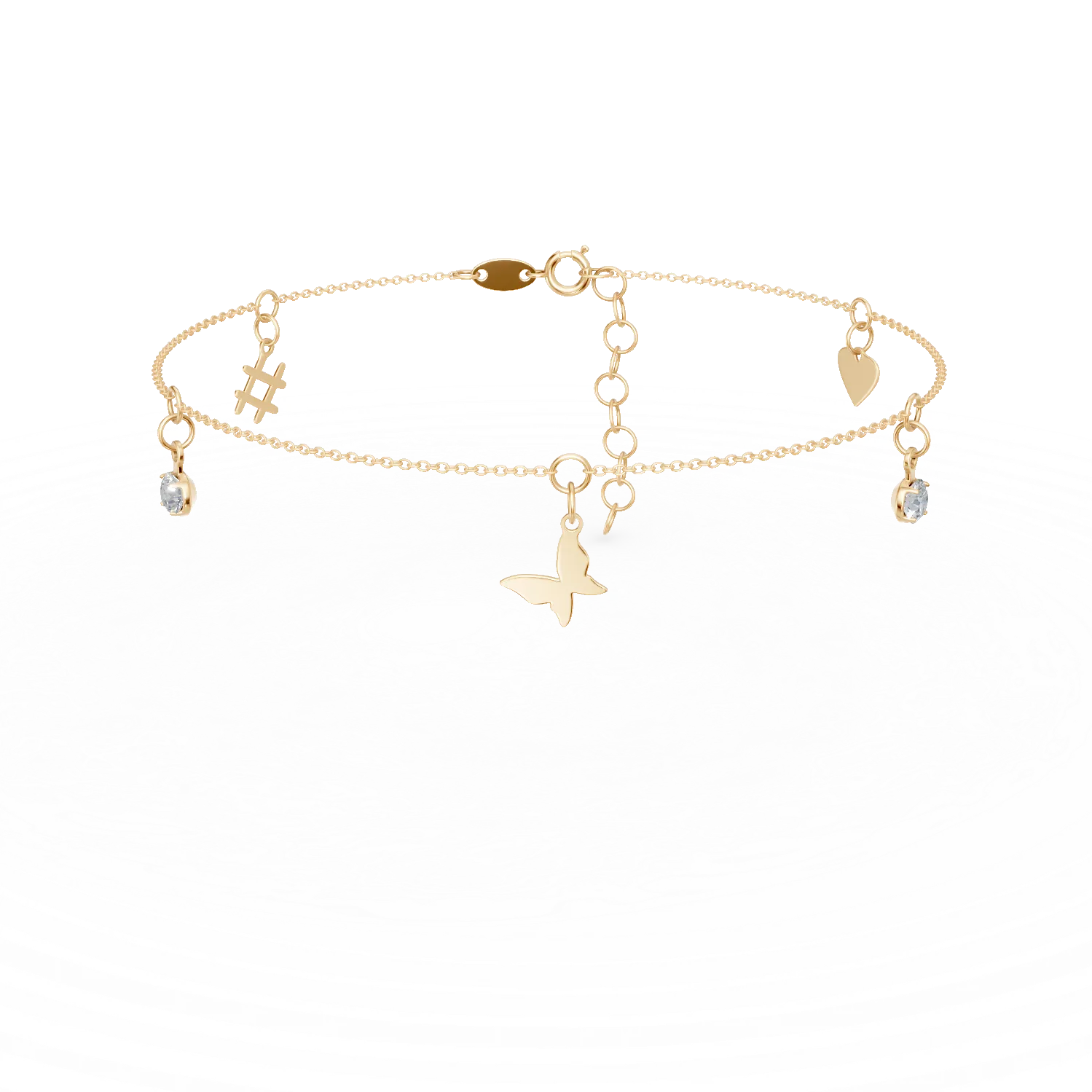 Гривна за крак от жълто злато 14К-106160