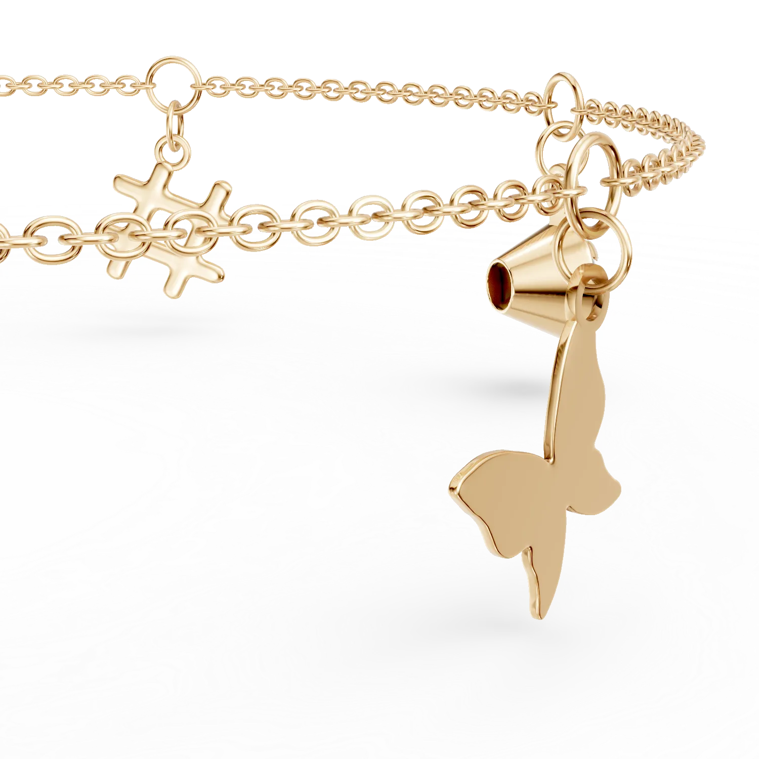 Bratara de picior din aur galben de 14K