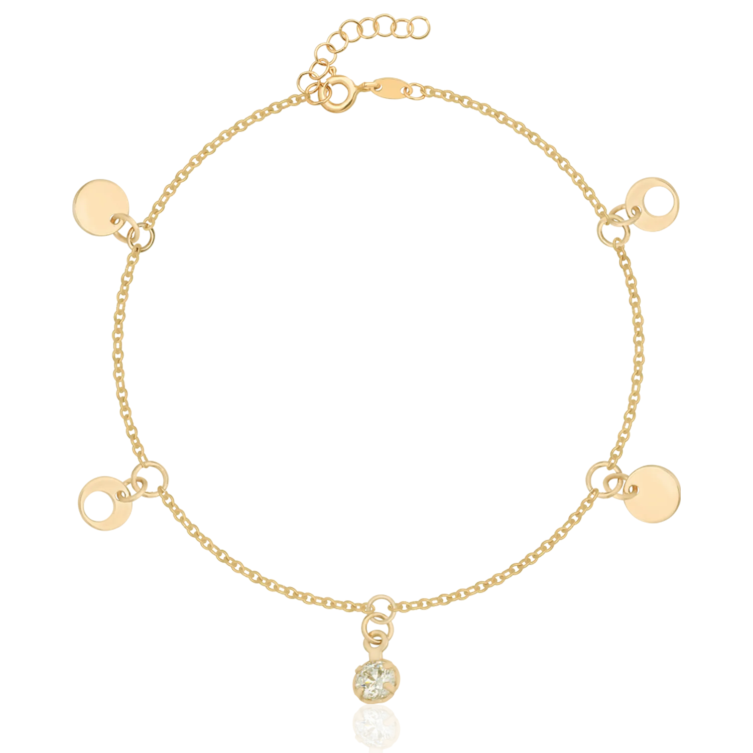 Bratara de picior cu charmuri din aur galben de 14K-106170